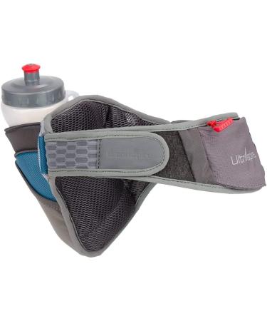Ultraspire Nerve Hydration Trail Running Waist Belt Pack with 20 oz Bottle - Gray/Blue (XS) - Buy Online on GoSupps.com