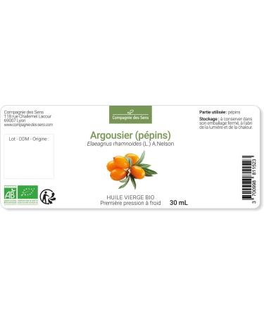 Sea buckthorn (seeds) - Organic Virgin Vegetable Oil - Glass bottle - First cold pressed - 10mL - Buy Online on GoSupps.com