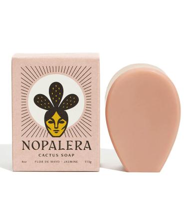 Nopalera Flor de Mayo Cactus Soap  Jasmine & Prickly Pear Cactus  Artisan Bar Soap for Face and Body  Vegan  Cruelty-Free  Palm Oil Free  Natural Fragrance  Pink  4 oz (Pack of 1)