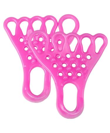 Povanjer toe spreader highly elastic toe straightener with bump massage points 1 pair of toe spacers to correct bale therapeutic relief of claws hammer toe pink