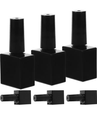 IMIKEYA Lot de 6 Flacons de Vernis Ongles Gel Vides Verre Noir Opaque 10 Ml Pinceau Int gr Rechargeables pour Manucure Professionnelle et Voyage