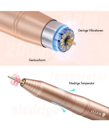 Weiyi Nail Miller - 20 000 RPM Electric Nail File & 11 in 1 Manicure Pedicure Set for Gel & Acrylic Nails - Adjustable Speed USB - International Shipping Available - Buy Online on GoSupps.com