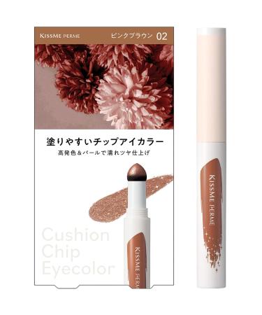 Kiss Me Ferme KISSME FERME High Color and Wet Glossy Finish Cushion Chip Eye Color N - 02 Pink Brown
