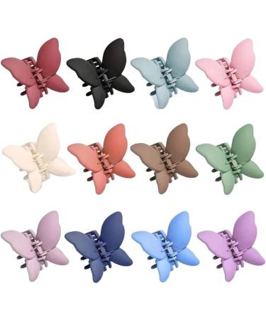 New 2025 Matte Butterfly Hair Claw Solid Simple Ponytail Holders Barrettes Sweet Fairy Elegant Hairpin Claw Styling Accessories Jewelry Fashion Accessories Creative Gift - Buy Online on GoSupps.com