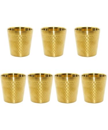 FRCOLOR 7 DISS SHORT Cup Shaping soap Shaving shoals foam shell stainless steel foam shell Razor mug made of stainless steel shaving foam shell Tool 304 man 7.1x7cmx7pcs goldenx7st