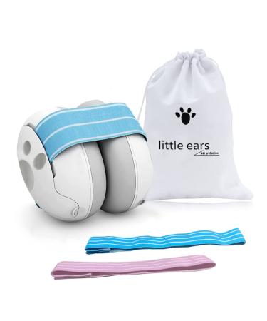 BZ Baby Noise Cancelling Headphones Baby Ear Protection Ear-Muffs for Newborns Infants and Toddlers, Sleeping Airplanes Fireworks White