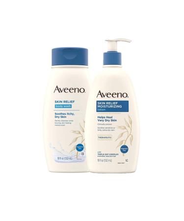 Aveeno Active Naturals Skin Relief 24Hr Moisturizing Lotion Fragrance-Free 18 fl oz (532 ml) - Buy Online on GoSupps.com