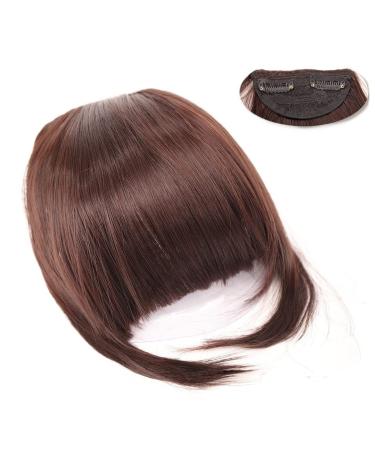Bangs Hair Clip Synthetic Clip in Hair Bangs Extension French Bang Hairpiece Clip in Thick Natural Full Front Neat Bangs with Temple for Women Girls Bangs Clip in Hair (Color : 008 Size : 15cm) 15cm 008