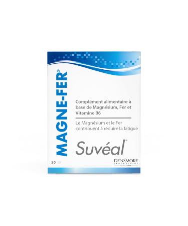 Densmore - Suvéal Magne Fer - Food supplement to promote vitality and reduce fatigue - Magnesium, Iron, Vitamin B6-30 tablets - 1 month cure - Made in Europe