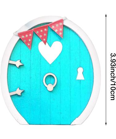 Miniature Fairy Garden Door Miniature Fairy Home Door | Garden Gnomes Outdoor Fariy House Door Wooden Tree Decorations Fairy Garden Accessories Blue - Buy Online on GoSupps.com
