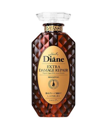 Moist Diane Extra Damage Repair Shampoo 450ml - Organic Argan Oil & Amino Keratin (Green Tea Set)