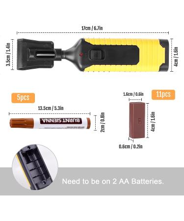 Hardwood Floor Repair Kit - 24Pcs Touch Up Markers with Melting Tool - 11 Colors Wax Sticks for Scratch Repair on Floors, Tables, Cabinets - Buy Online on GoSupps.com