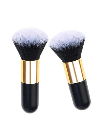 2 Pieces Powder Makeup Brush Large Loose Powder Brush Flat Kabuki Brush Foundation Brush Blush Brush Foundation Makeup Brush for Blending Liquid Make Up