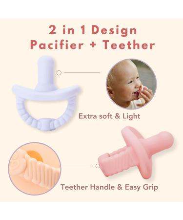 NatureBond Silicone Baby Pacifier with Hygiene Cover | Newborn 0-6 Months | Sunshine Yellow & Peach Puff - Buy Online on GoSupps.com