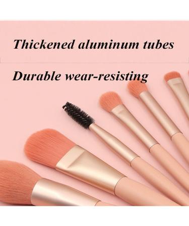NEJLSD Mini Make-Up Brush Set - 8 Synthetic Brushes for Foundation Eyeshadow Eyebrows & Lips - Perfect for Blending - Pink - Buy Online on GoSupps.com