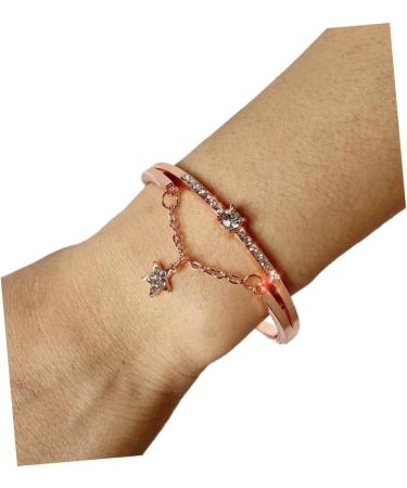 Mobestech 3pcs Moon Bracelet Star Cuff Bracelet Rose Gold Bracelet Women Bracelets Crystal Pendants Star Hand Jewelry Crystal Bracelets Sun Retro Chain Bracelet Gem Miss Silver Bracelet Rose Goldx3pcs 19.5*1.2cmx3pcs - Buy Online on GoSupps.com