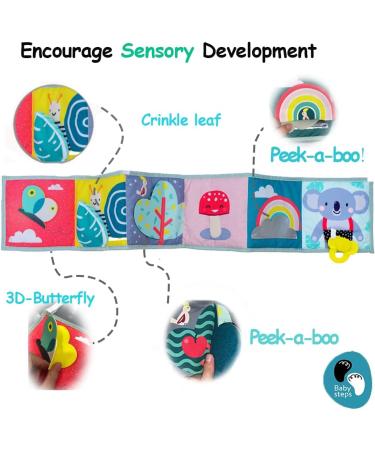 Baby Steps Koala High Contrast Soft Cloth Book - Educational Tummy Time Toy with Mirror & Teether for Infants and Toddlers - Sensory Activity Crib Toy 0-3 Yrs - Buy Online on GoSupps.com