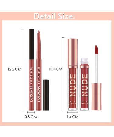 UCANBE 3PCS Liquid Lipstick + 3PCS Lip Liner Set D - Waterproof Velvet Matte Makeup for Long-Lasting Full Lips Gloss - Women's Gift - Buy Online on GoSupps.com
