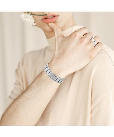 JECANORI Men Titan Stahl Magnetic Bracelet - Classic 3-Row Design 54 Strong Magnets (3500 Gauss) Adjustable Size with Tool & Gift Box - International Shipping Available - Buy Online on GoSupps.com