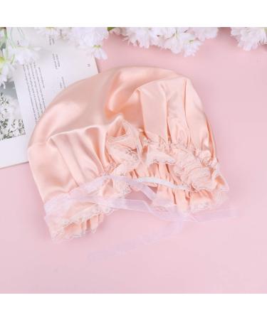 LEORX Satin Sleep Cap - Lace Decor Soft Silk Night Bonnet for Women (Pink) - Buy Online on GoSupps.com