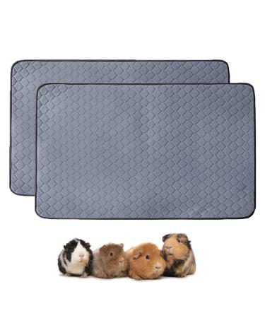 Guinea Pig Cage Liners - Washable Guinea Pig Pee Pads (2 Pack), Waterproof Reusable & Anti Slip Guinea Pig Bedding Fast and Super Absorbent Pee Pad for Small Animals Rabbit Hamster Rat 24" 47"(2pack)