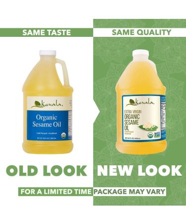 Kevala Organic Extra Virgin Sesame Oil 1/2 Gallon (64 fl oz) - Pure & Cold-Pressed - Buy Online on GoSupps.com