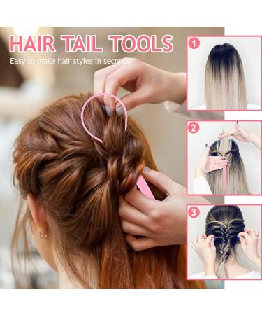 Topsy Tail Hair Tool: MORGLES French Braid Loop Tool in Pink with Rat Tail Comb - Buy Online on GoSupps.com