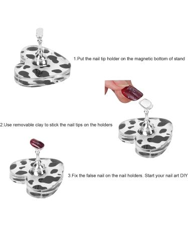 Nail Practice Holder Free DIY Manicure Tool Nail Display Stand Cow Texture Fade Resistant for Nail Artists for Home for Salon (Sliver) - Buy Online on GoSupps.com