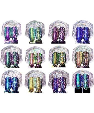Jiklophg Nail Powder Nail Mirror Pink Foil Powder Sequins Diy Decorative Nail Art BS04 - Buy Online on GoSupps.com