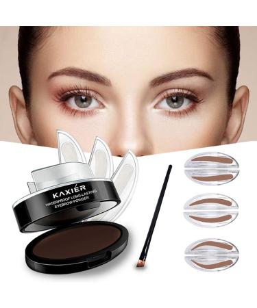 Turelifes 3 Seal Seals Waterproof Eyebrow Stamp with brow brush Perfect eyebrow power one second make -up nature bridal (dark brown)