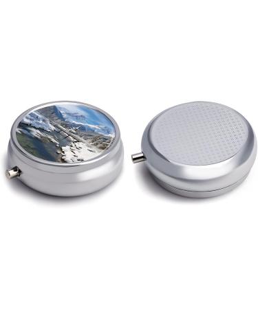 Travel Pill Box - 3 Compartment Pill Organizer | Bavarian Alps Design | Portable Case for Purse & Pocket - Buy Online on GoSupps.com