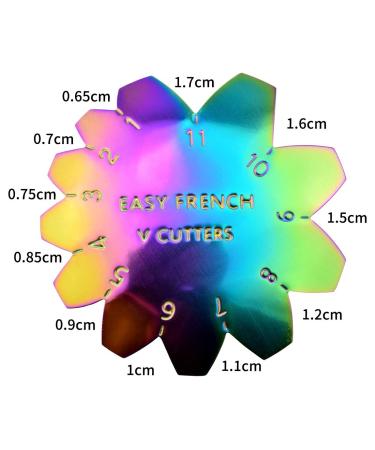 Professional Rainbow Cutter for Manicure - V-Shaped Smile Line Tool (HJ-Nat188) | 1-11 Sizes for UV Gel & Acrylic Nail Art - Buy Online on GoSupps.com