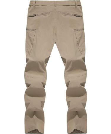 TACVASEN Men's Quick-Dry Water-Resistant Tactical Hiking Pants | Lightweight with 8 Pockets | Thin Khaki, Size 36 - Buy Online on GoSupps.com