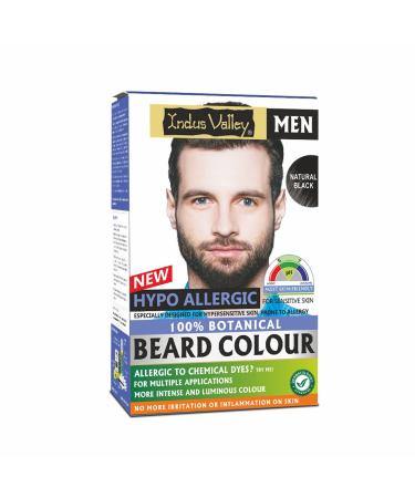 Indus Valley 100% botanical Hypo Allergic Mustache and Beard Color for Men | Long Lasting Vegar and cruelty free (Black)