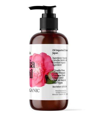 Organic Camellia Seed Oil 8oz | 100% Pure & Organic | Imported from Japan | Ideal for Hair & Skin | Japanese Beauty Oil - Buy Online on GoSupps.com