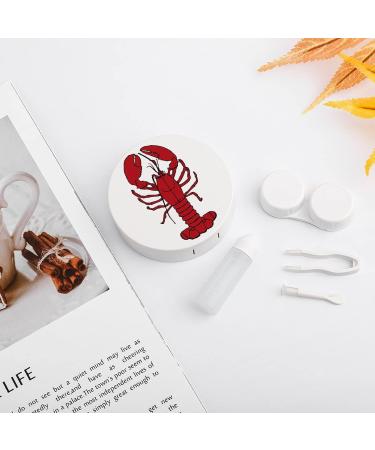 Red Lobster Round Case For Contact Lens Kit Storage Box with Mirror Printed - Buy Online on GoSupps.com