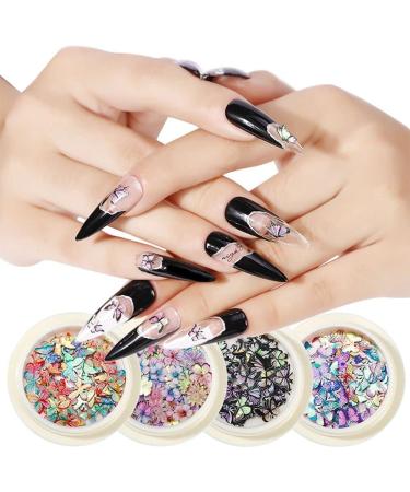 6 Boxes DIY Manicure Wood Pulp Flakes Daisy Flowers Designs Butterfly-shapePattern Holographic Ultrathin Nail Art Sequins Nail Paillettes - Buy Online on GoSupps.com