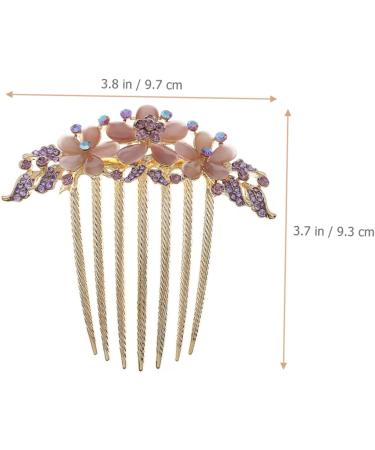 Gogogmee Opal Comb Styling Hair Clips Wedding Hair Accessories for Brides Floral Hair Clips Wedding Hair Clip Tooth Comb Hair Comb for Women Combs for Women Hair Styling Purple Alloy - Buy Online on GoSupps.com