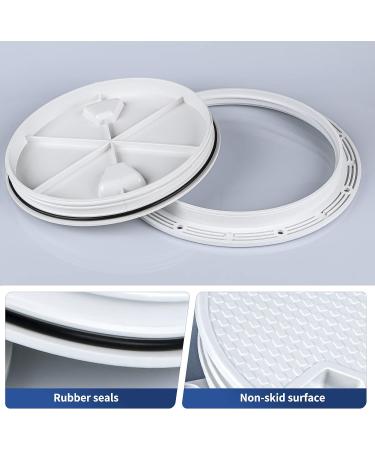8 Inch Non-Slip Boat Hatch Cover Deck Plate - White Inspection Hatch with Detachable Cover - Buy Online on GoSupps.com