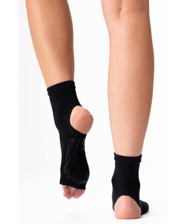Dresp Yoga Socks | Anti-Slip Dance & Sport Stulps | Toe-Free Warm Cotton Mix | Elegant Black | Size 36-38 - Buy Online on GoSupps.com