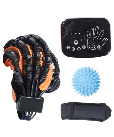 Irishom Rehabilitation Robot Gloves Hand Dysfunction Patient Training Device USB Chargeable LED Display Hemiplegia Hand Stroke Recovery Equipment with 8 Intensity 3 Training Modes L-M-US Orange