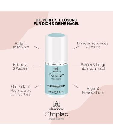 Alessandro Striplac UV Nail Polish Blueberry Slush - Gentle Long-Lasting Peel-Off Technology - Vegan & Cruelty-Free - 8ml - Buy Online on GoSupps.com