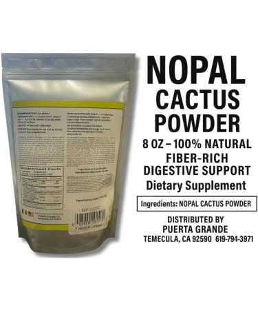 Fibra de Nopal 8 oz 100% Nopal Cactus Powder Fiber-Rich Digestive Support Vegan Gluten-Free & Non-GMO Prickly Pear Cactus Supplement for Skin Metabolism & Heart Health - Buy Online on GoSupps.com