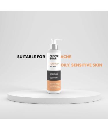 Clever Soap 2% Salicylic Acid & Niacinamide Face Wash for Acne Prone Skin - Gentle Exfoliating Cleanser for Oily Skin - Vegan Formula - Buy Online on GoSupps.com