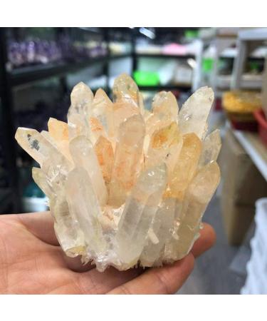 Crystal Rough 200-300G Natural Light Orange Crystal Flower Cluster Eliminating Stone Suitable for Home - Buy Online on GoSupps.com