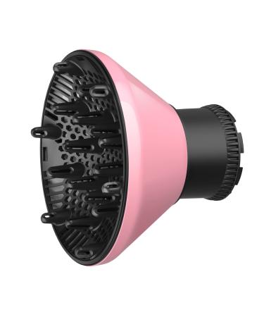 Universal Hair Diffuser Adaptable Hair Dryer Attachment for Blow Dryer Nozzles from 1.7 to 2.2 inch Diameter (Pink)