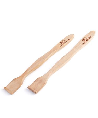 GroupB Wood Tongue Cleaner Organic Handmade Tongue Scraper Stick Made from Neem Wood for Deep Oral Care Reduces Mouth Odor and Gives Fresh Breath - Pack of 2