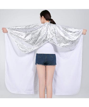 Echaprey Professional Salon Hair Styling Cape - Peacock Pattern Silver Barber Gown for Hair Cutting & Coloring - Buy Online on GoSupps.com