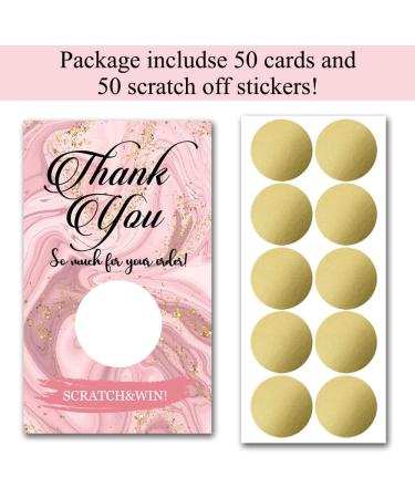 Hafhue 50 Pack Thank You Blank Gift Certificate Scratch Off Cards for Small Business Spa Gold - Buy Online on GoSupps.com