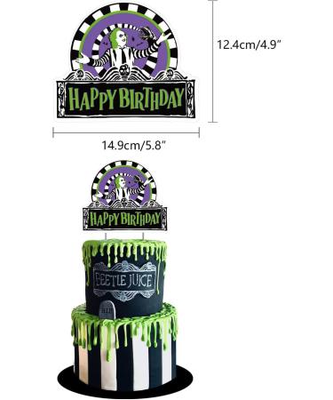 25Pcs Horror Movie Theme Party Cake&Cupcake Toppers Halloween Beattlejuice Party Decoration for Birthday Party Supplies - Buy Online on GoSupps.com